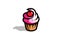 Fresh Delicious Cupcake With cherry Logo