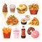 Fresh delicious fast food takeaway dishes