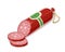 Fresh delicious and nourishing sausage with cutting slice