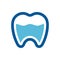 Fresh dental care logo template, tooth and water icon design, mouth wash symbol - Vector