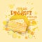 Fresh Dessert Banner Colorful Cake Sweet Beautiful Delicious Food Logo