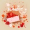 Fresh Dessert Banner Colorful Cake Sweet Beautiful Delicious Food Logo