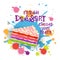 Fresh Dessert Banner Colorful Cake Sweet Beautiful Delicious Food Logo