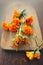 Fresh and dried herbal calendula flowers