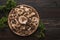 Fresh edible mushroom Lentinus squarrosulus