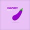 Fresh eggplant vegetable vector illustration. straight picked from the garden