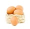 Fresh eggs in basket
