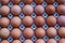 Fresh eggs for sale at a market. Fresh Chicken Rooster Eggs on at Local Farmer Market. close-up.