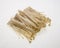 Fresh Enoki mushrooms (golden mushroom) on white background.