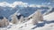 Fresh fallen snow in the Bernese Alps near Lenk, Switzerland.