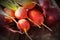 Fresh farm colorful beetroot on a wooden background. Detox and health. Selective focus. Red, golden, white beet