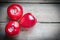 Fresh farm raised apples on rustic wooden background