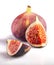 Fresh figs. Food Photo. Creative composition of the whole and sliced figs