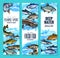 Fresh fish banner for seafood and fishing design