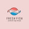 fresh fish logo icon vector line art symbol illustration design