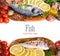 Fresh fish, seafood and vegetables