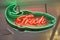 Fresh Fish Sign with Neon orange and green outline.