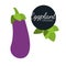 Fresh flat organic eggplant isolated