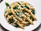 Fresh and Flavorful Italian Penne Salad with Vegetables and Cheese AI-Generated Healthy Cuisine