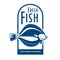 Fresh flounder retro symbol for fish market design