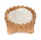 Fresh flour isolated in a wicker basket