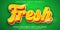 Fresh food text effect  green organic text style