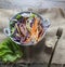 Fresh food vegetable salad, served on a plate