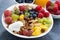 Fresh foods for a healthy breakfast - berries, fruits, nuts