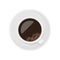 Fresh fragrance black aroma coffee in porcelain cup and saucer top view vector flat illustration