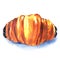 Fresh french croissant on white background