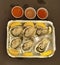 Fresh French Oyster White Pearl Gillardeau Krystale Oysters Seafood Dining Restaurant Shellfish Horseradish Lemon Sauce France