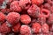 Fresh frozen delicious organic raspberries