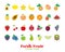 Fresh fruit color icon collection