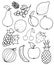Fresh fruit doodle, sketch background
