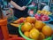 Fresh fruit juice market stall in Jerusalem old town, Israel