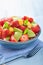Fresh fruit salad with strawberry, apple, nectarine, pomegranate