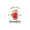 Fresh fruit smoothies logo, red smoothie juice bar liquid logo