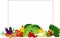 Fresh Fruit Vegetable Collection Group Cartoon Set Vector Illustration