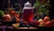 Fresh fruit on a wooden table, a healthy summer feast generated by AI