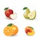 Fresh fruits. Apple, pear, orange and peach