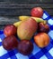 Fresh fruits with apples, nectarines and grapes