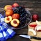 Fresh fruits with apples, nectarines and grapes