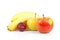 Fresh fruits: bananas, apples and plum