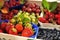 Fresh fruits in baskets