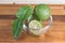 Fresh fruits bergamot on wood table