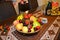 Fresh fruits bought at local market on June 23, 2016 in Torredembarra, Spain.