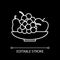 Fresh fruits in bowl white linear icon for dark theme