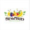 Fresh Fruits Logo Template . organic Fruit Logo Design . Fruit Logo .