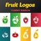 Fresh fruits Logos design vector. Juice drink Logo