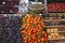 Fresh fruits and nuts on farmer agricultural market